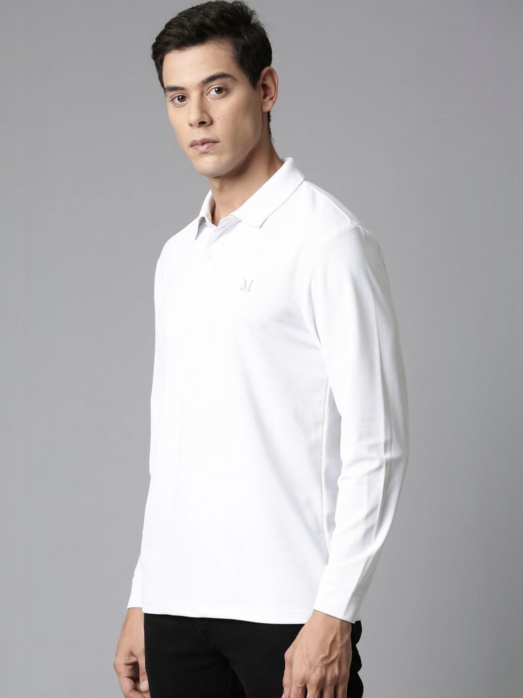 MAXZONE Men Brand Logo Printed Polo Collar T-shirt