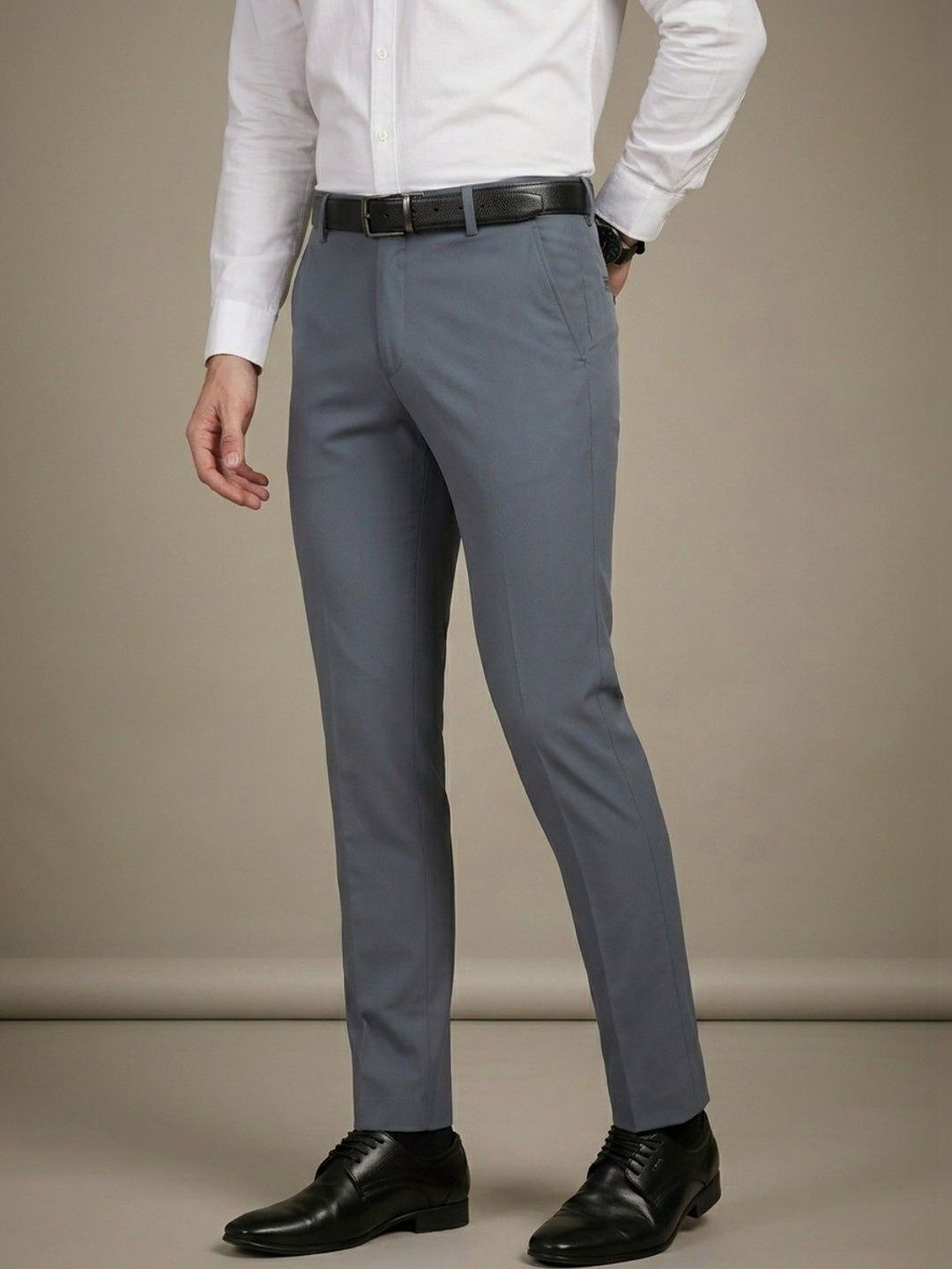 glitchez Men Slim Fit Formal Trousers
