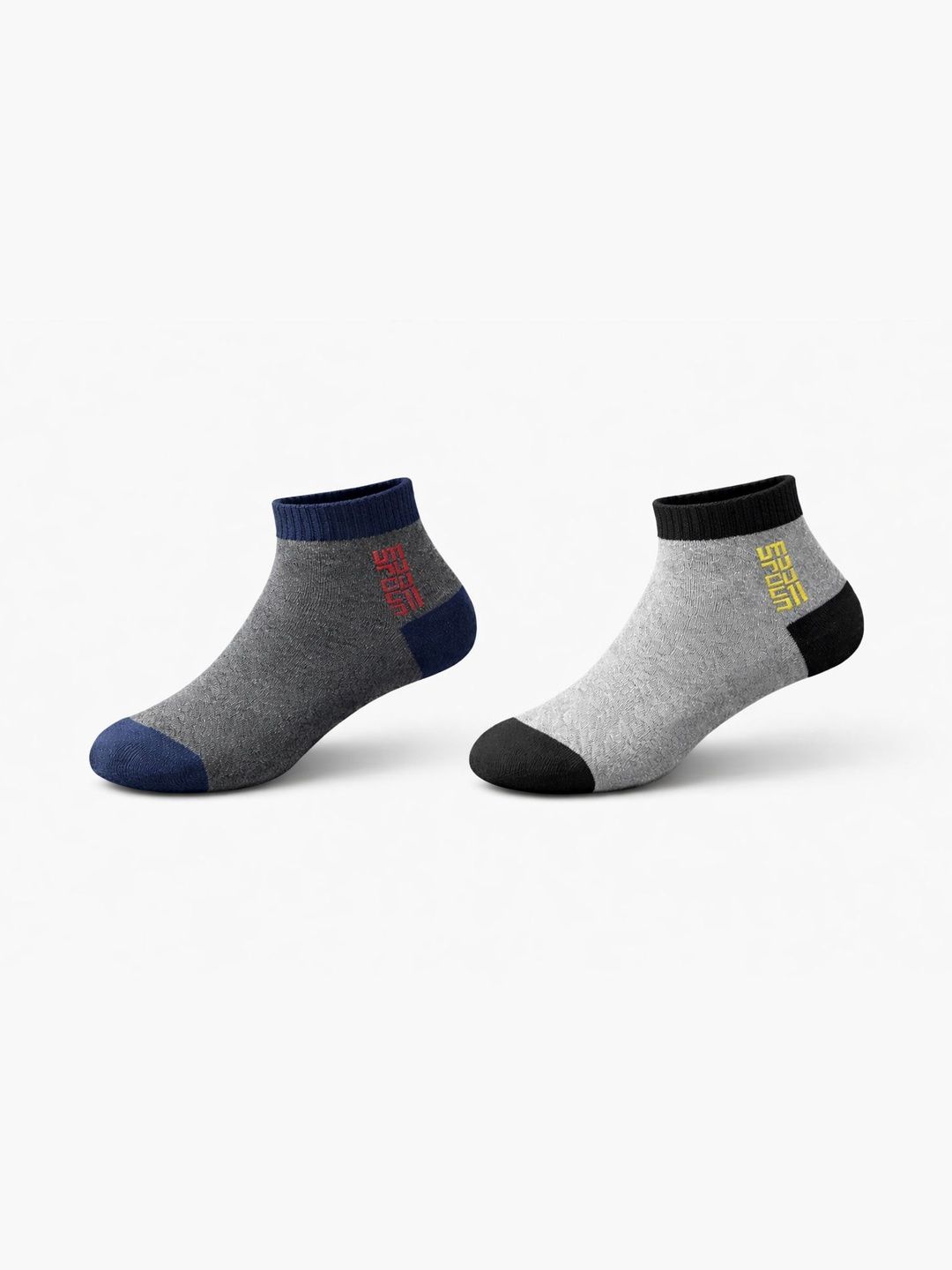 Blacktank Men Pack of 2 Cotton Colourblocked Ankle Length Socks