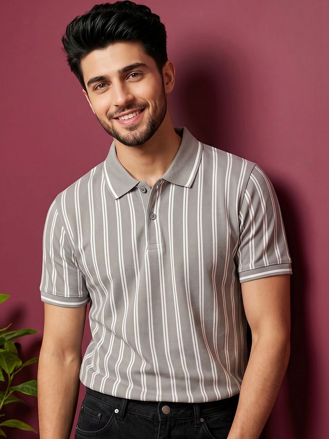 Kook N Keech Men Striped Polo Collar T-shirt