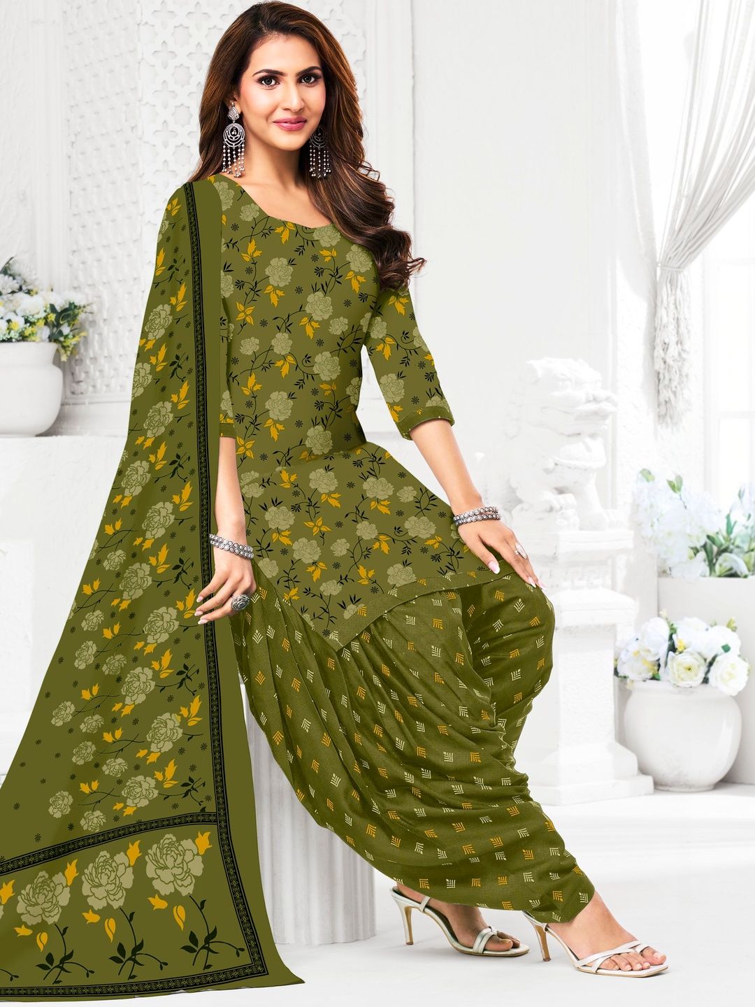 Simmu Printed Pure Cotton Unstitched Dress Material