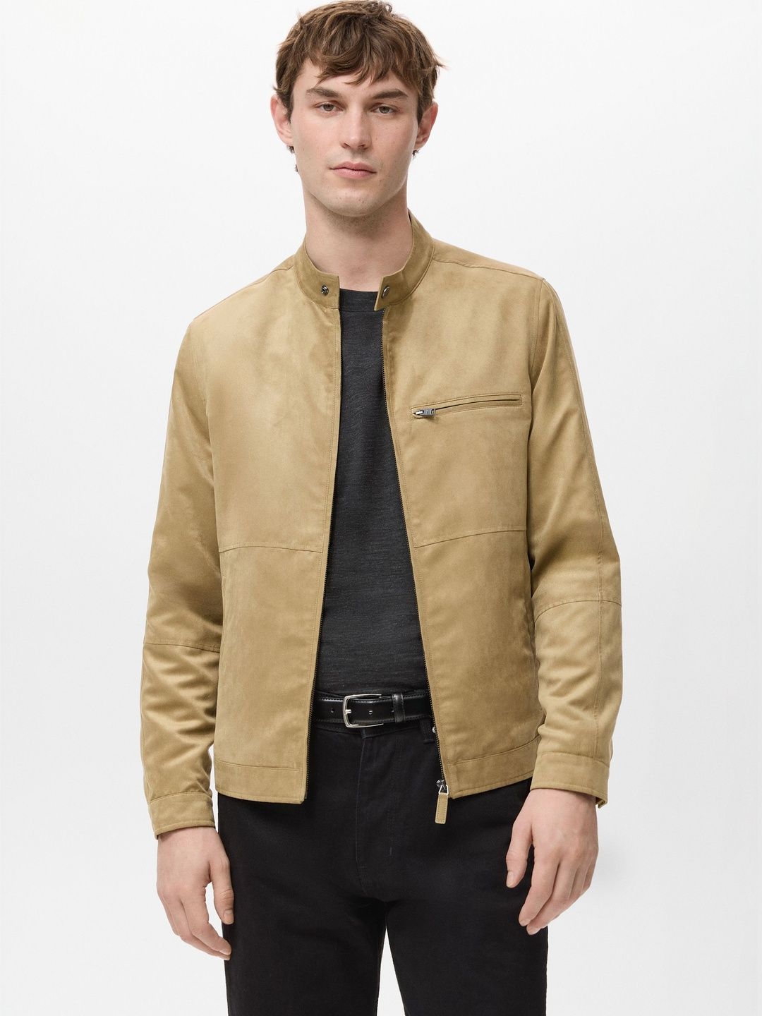 MANGO MAN Stand Collar Tailored Jacket