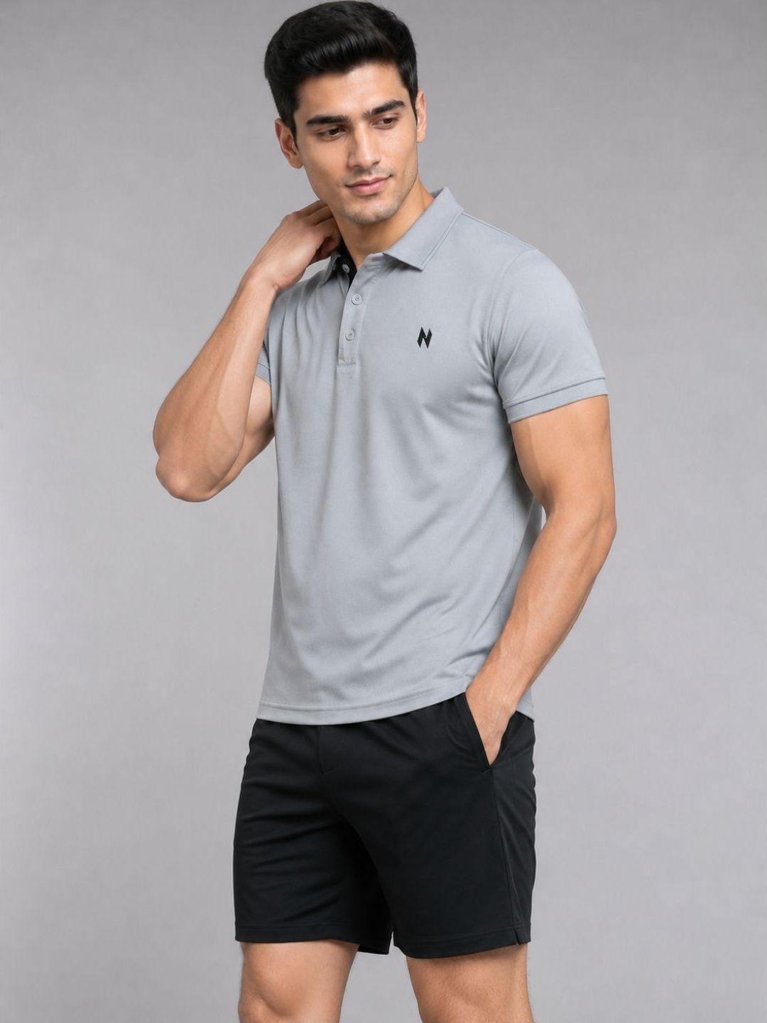 HUMAN SPIRIT Men Brand Logo Polo Collar T-shirt