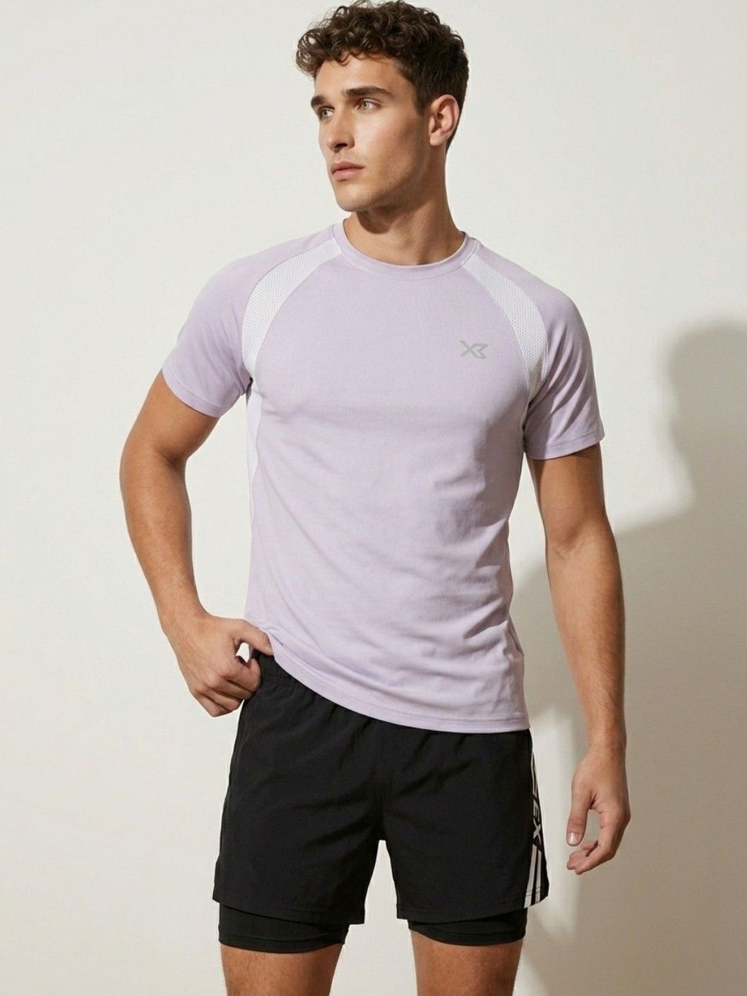CROSS BENCH Lavender Colourblocked Sports T-shirt