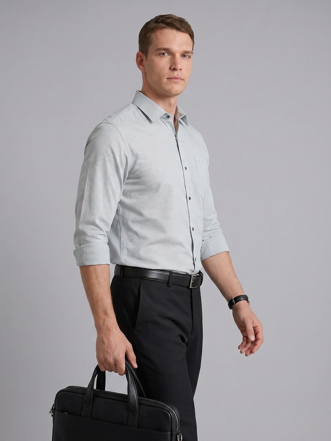 Arrow Arrow Slim Fit Striped Pure Cotton Formal Shirt