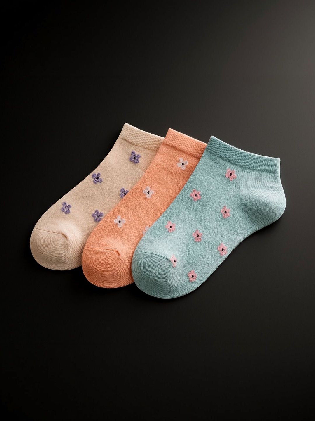 Blacktank Men Pack of 3 Cotton Patterned Ankle Length Socks
