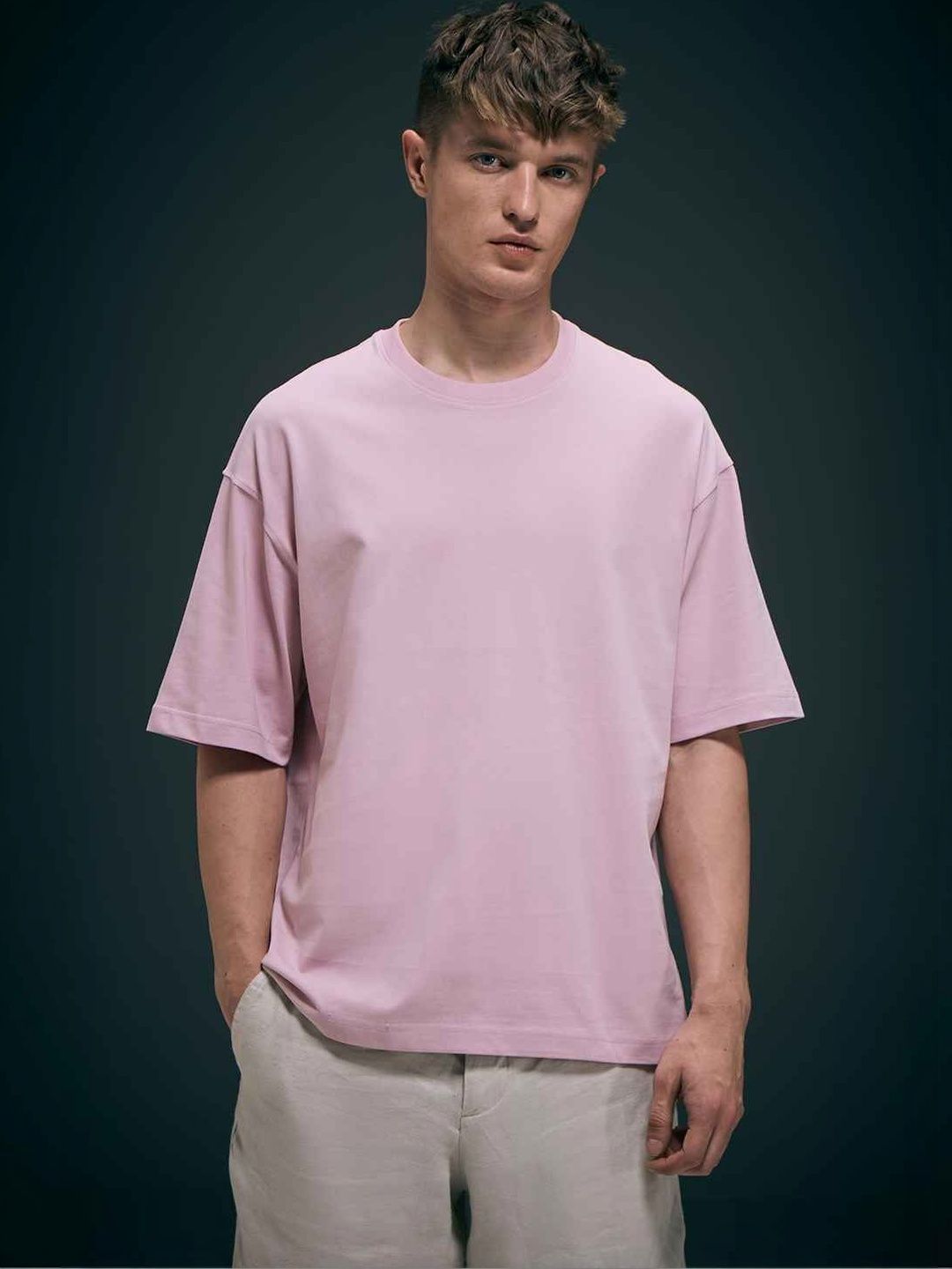 MAXZONE Men Drop-Shoulder Sleeves T-shirt