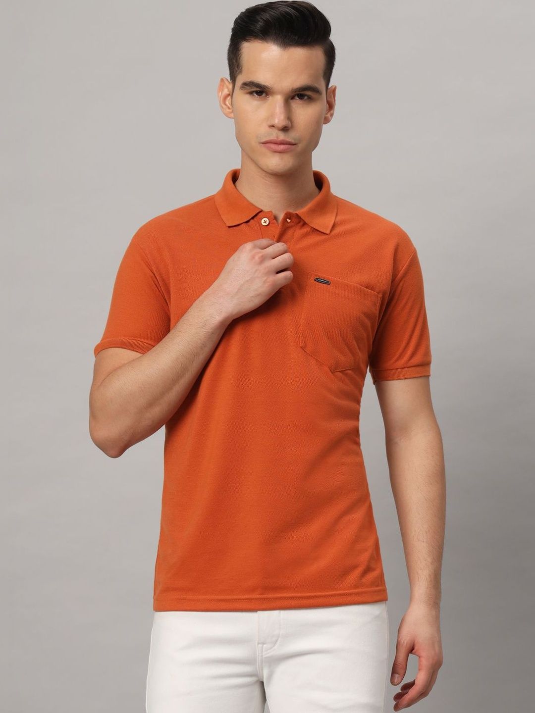 Resilience Men Polo Collar Dri-FIT Pockets Slim Fit T-shirt