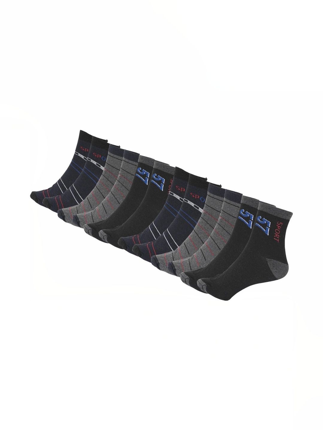 Blacktank Men Pack of 6 Cotton Patterned Ankle Length Socks