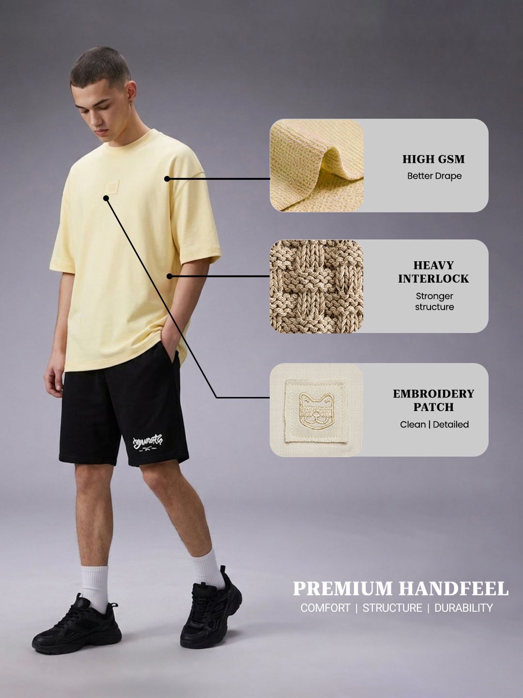 Drop Zero by Glitchez Oversized Heavy Interlock Pure Cotton T-shirt