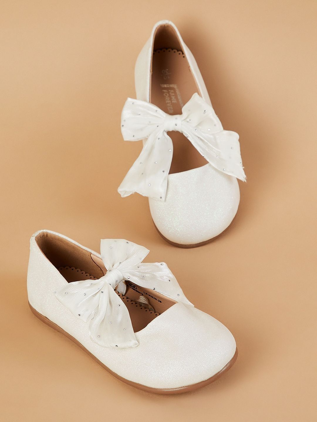 Fame Forever by Lifestyle Girls Embellished Round Toe Slip-On Ballerinas