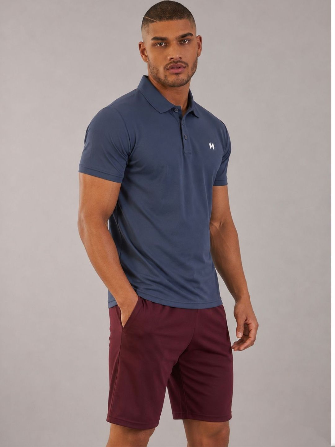 HUMAN SPIRIT Brand Logo Polo Collar Short Sleeves T-shirt