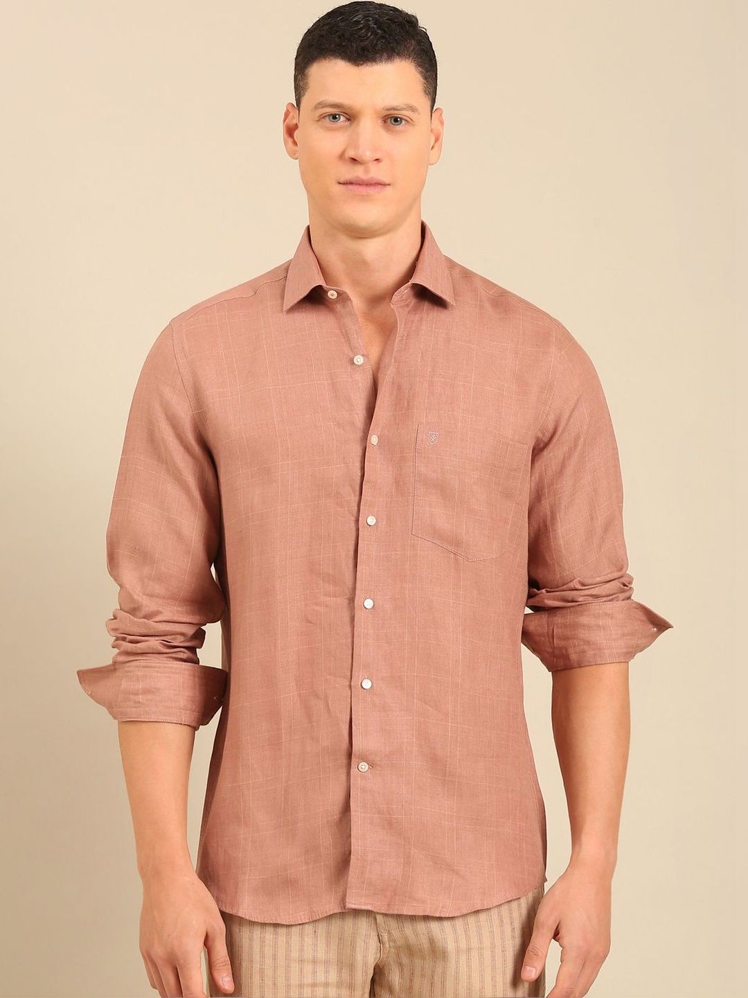 Pure Linen Casual Shirt Linen Club Men Regular Fit Casual Shirt