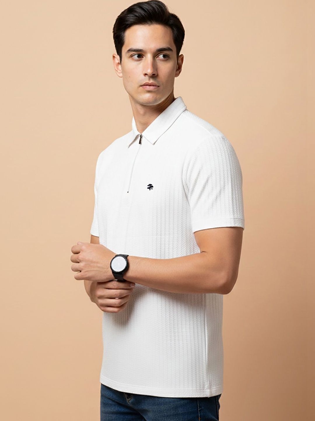 HERE&NOW Men Polo Collar T-shirt