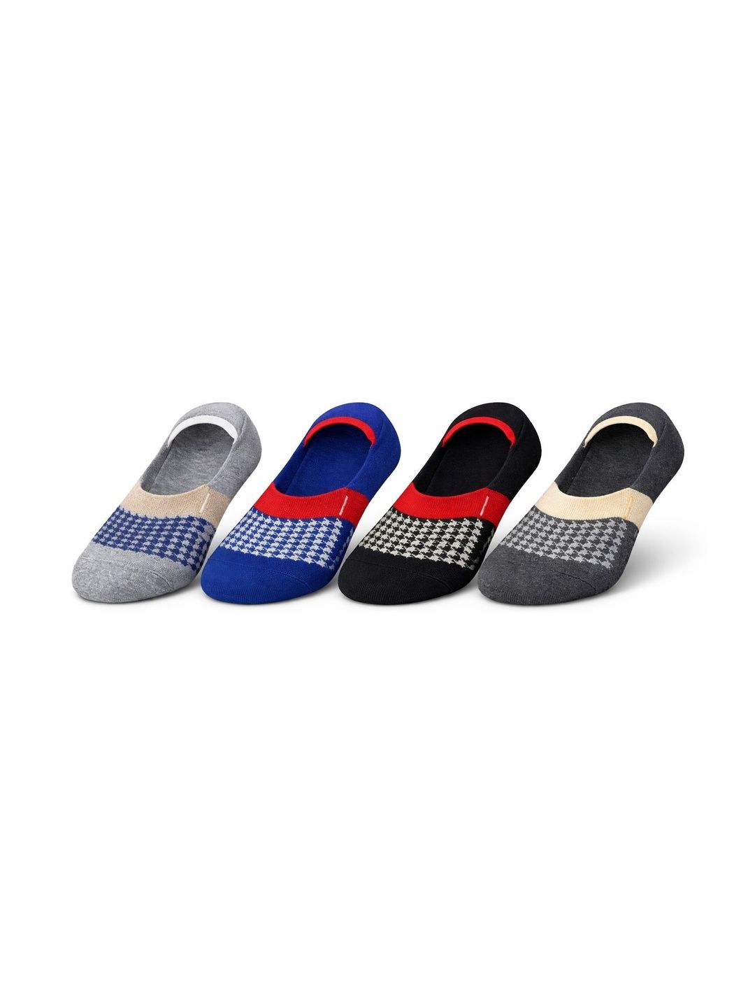 Blacktank Men Pack of 4 Cotton Patterned Shoe Liners Socks