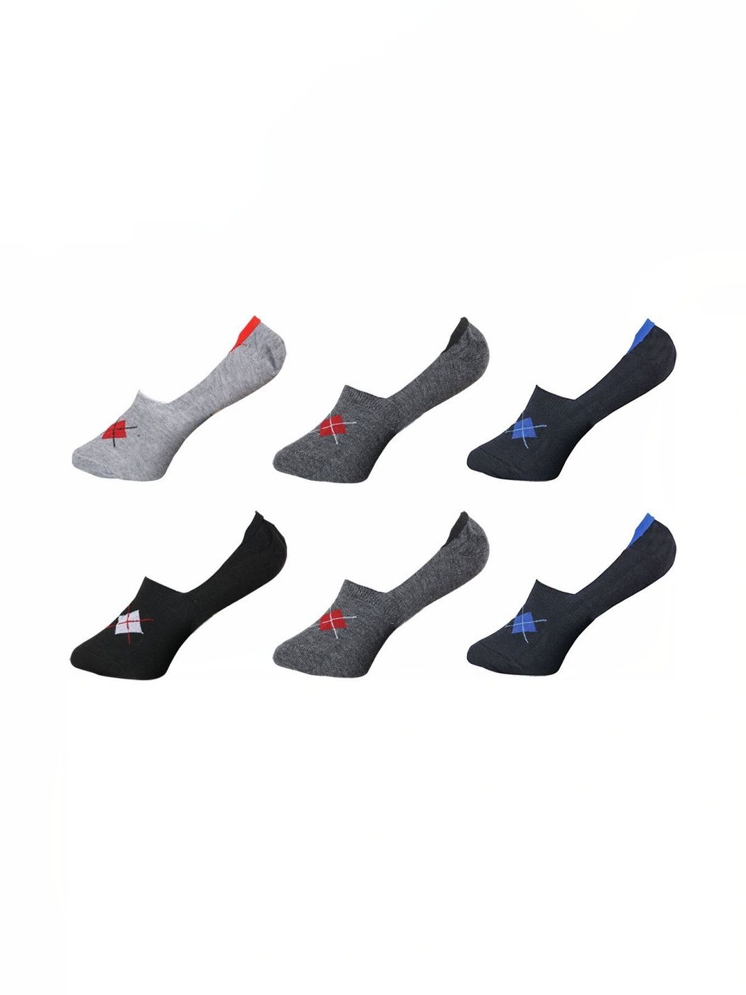 Blacktank Men Pack of 6 Cotton Patterned Shoe Liners Socks