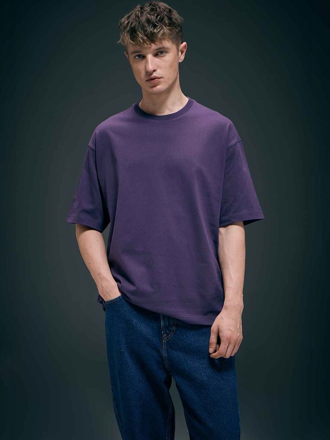MAXZONE Men Drop-Shoulder Sleeves T-shirt