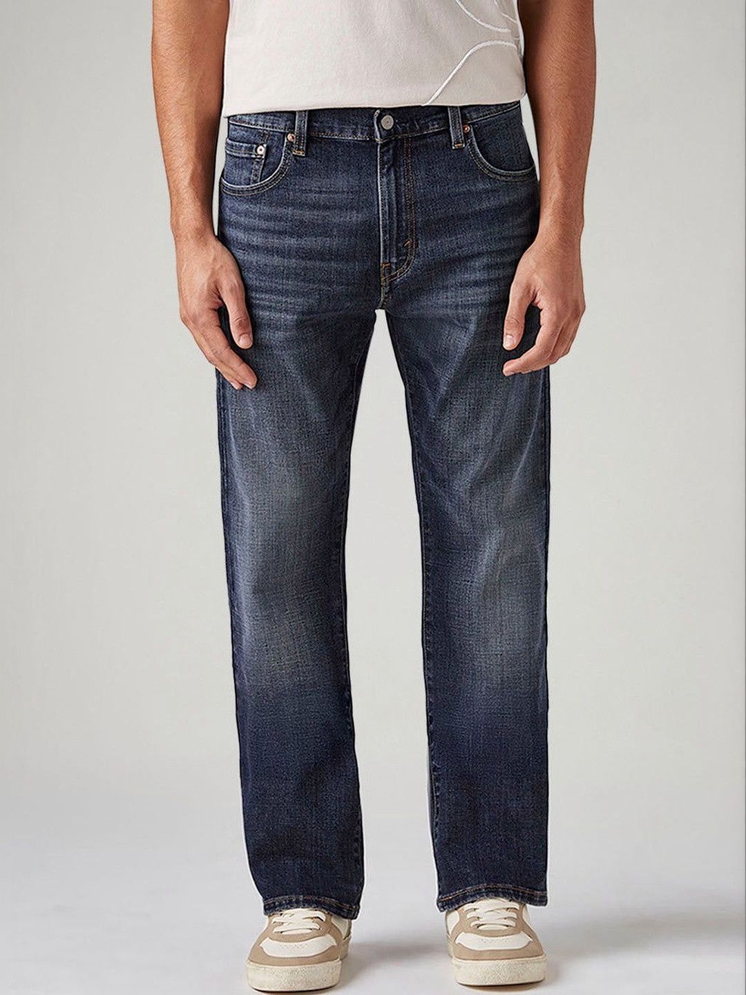 Levis Levis Men's 517 Dark-Blue Bootcut Fit Mid Rise Jeans