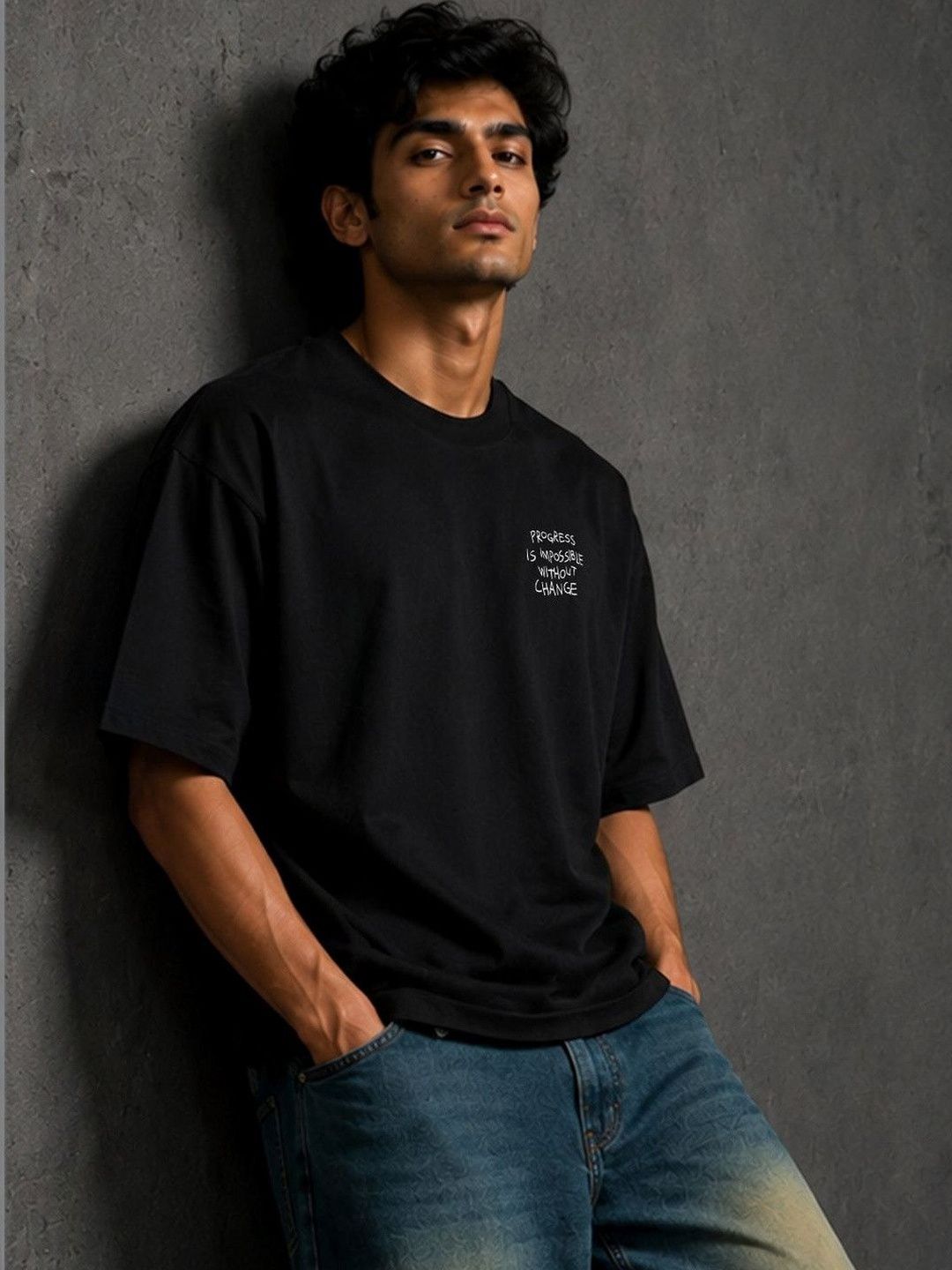 BEOVER Men Typography Printed T-shirt
