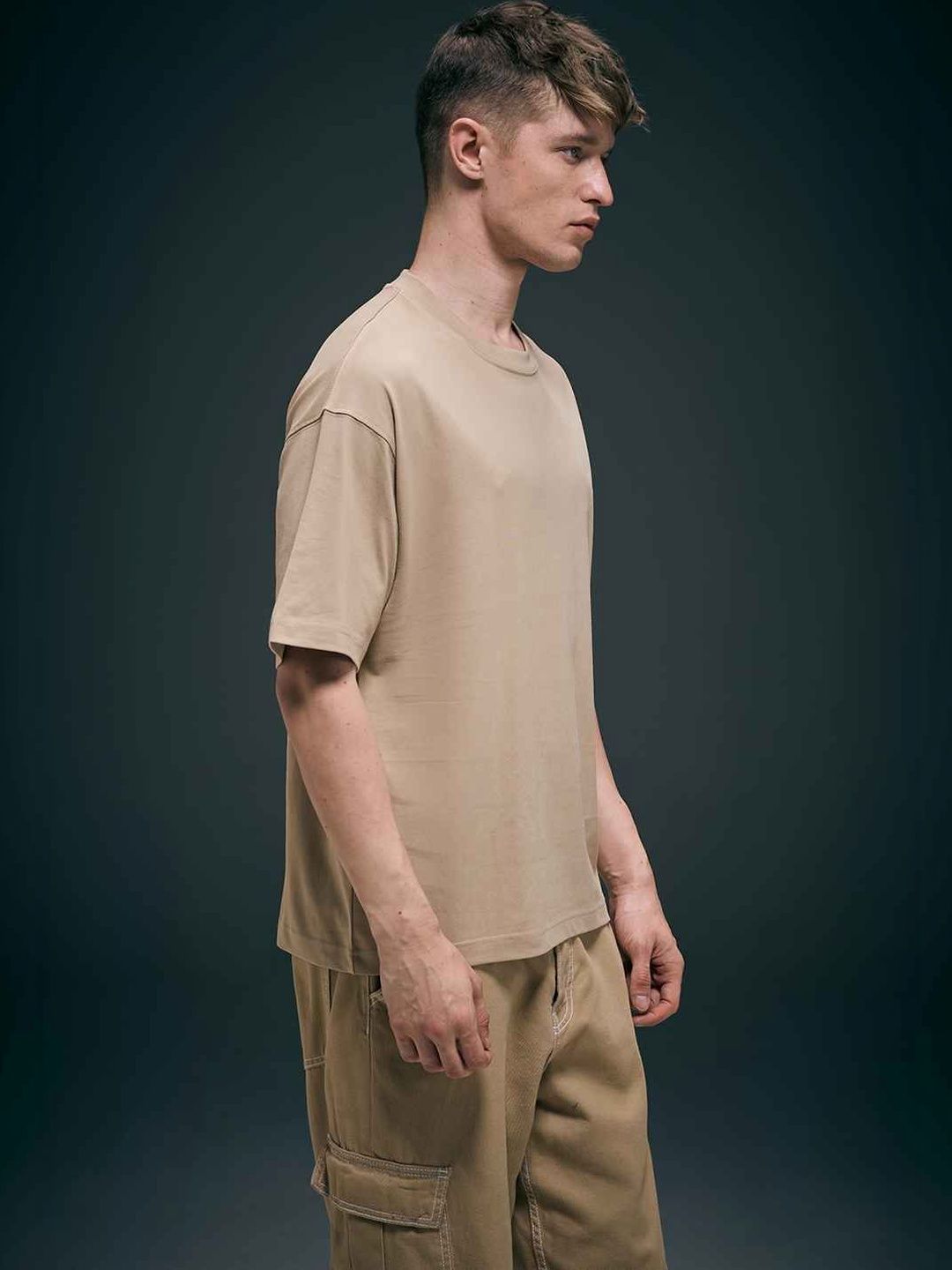 MAXZONE Men Drop-Shoulder Sleeves T-shirt