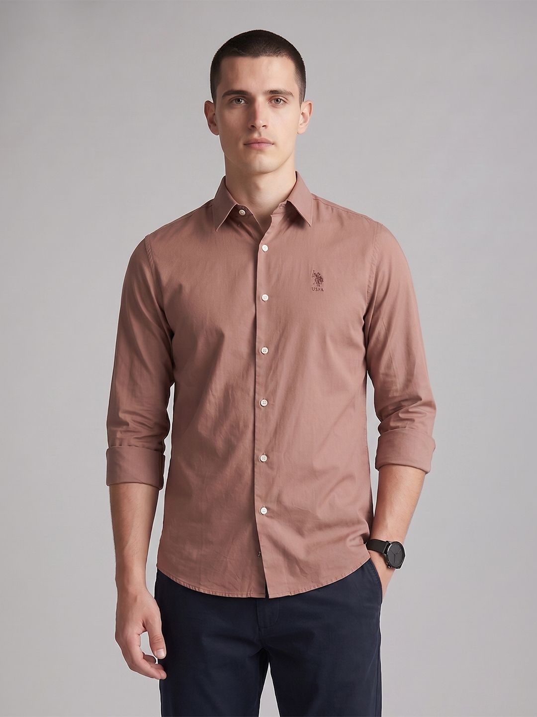 U.S. Polo Assn. Tailored Fit Pure Cotton Casual Shirt