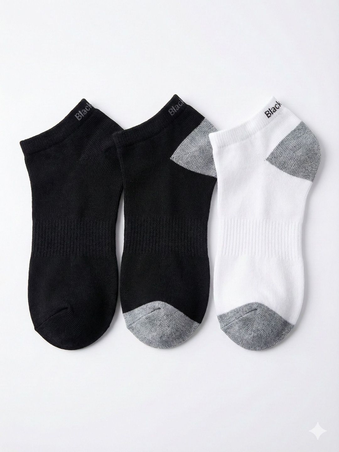 Blacktank Men Pack of 3 Cotton Colourblocked Ankle Length Socks