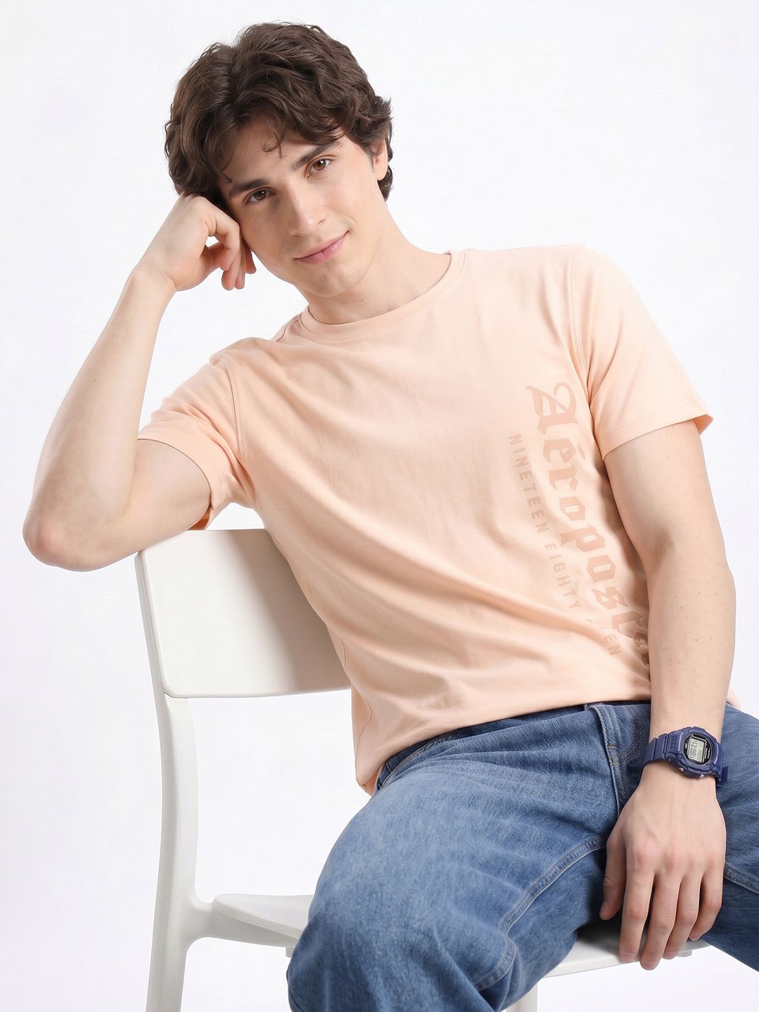 Aeropostale Brand Logo Printed Pure Cotton T-shirt