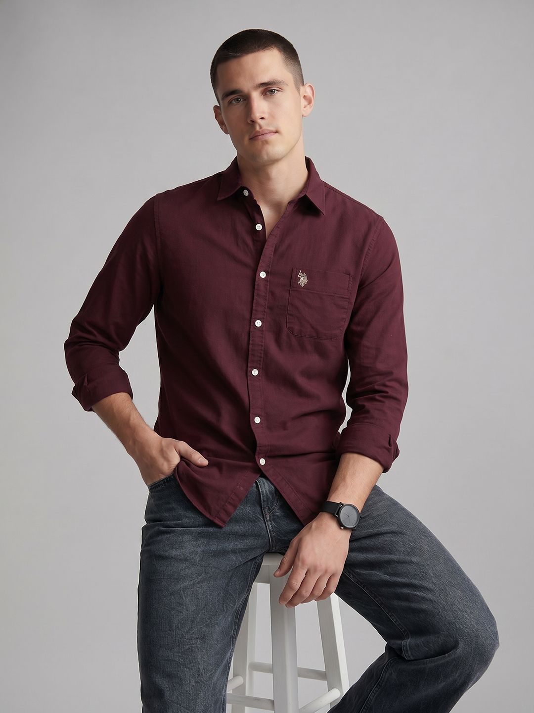 U.S. Polo Assn. Denim Co. U.S. Polo Assn. Denim Co. Pure Cotton Casual Shirt