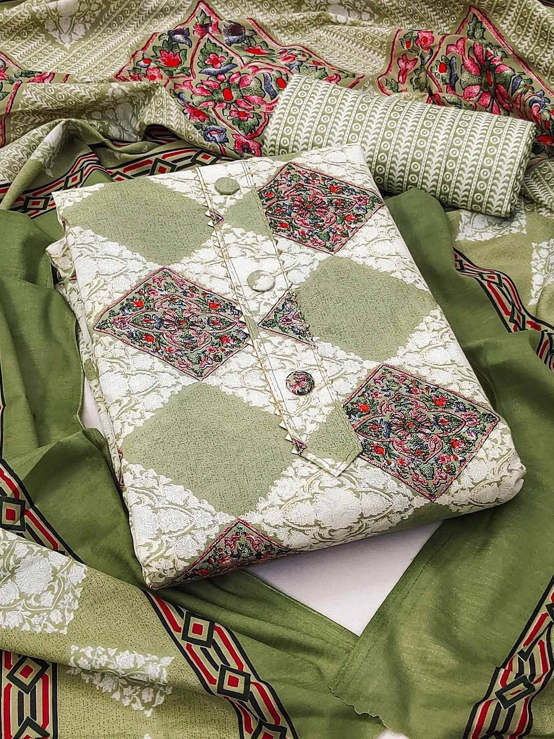 CLEMIRA Ethnic Motifs Printed Unstitched Dress Material