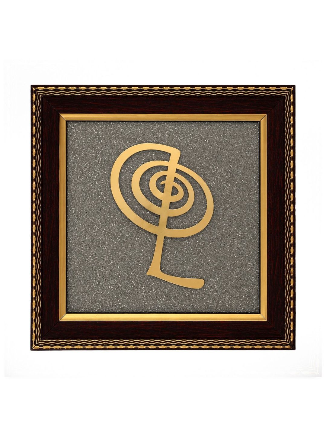Natriel Natriel Yellow & Brown Textured Pyrite Reiki Healing Wall Photo Frame