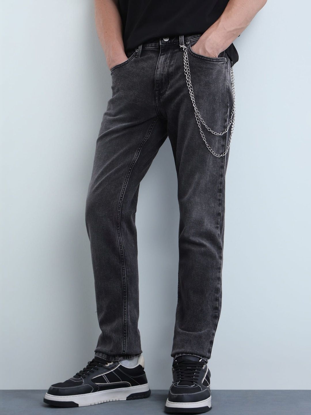 Flying Machine Men Slim Fit Heavy Fade Clean Look Stretchable Jeans