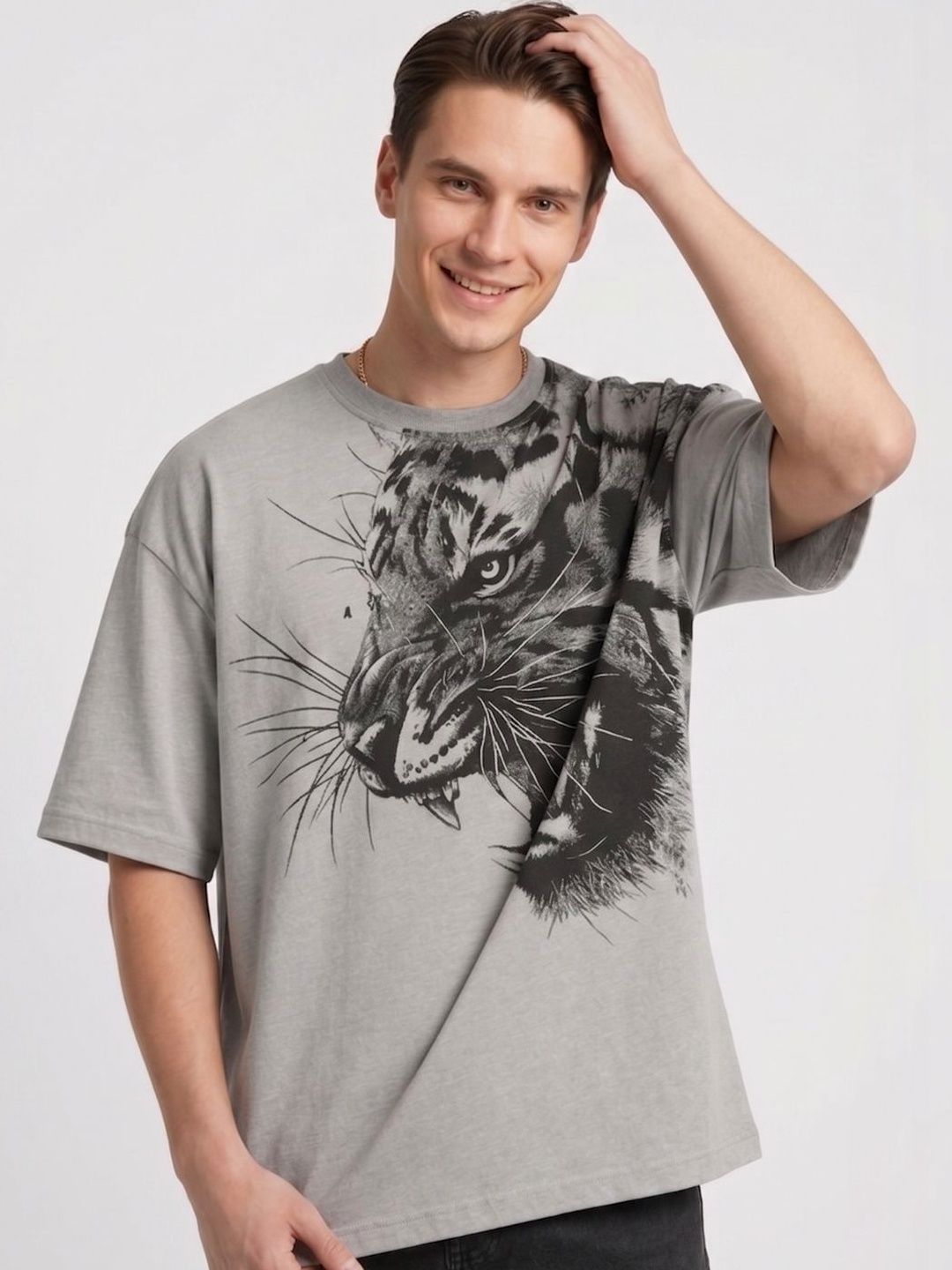 YONGE Men Printed T-shirt