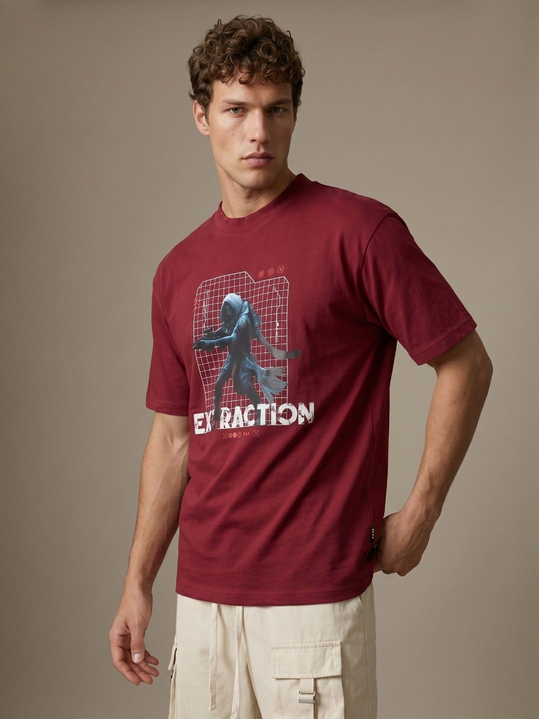 glitchez Graphic Printed Relaxed Fit T-shirt