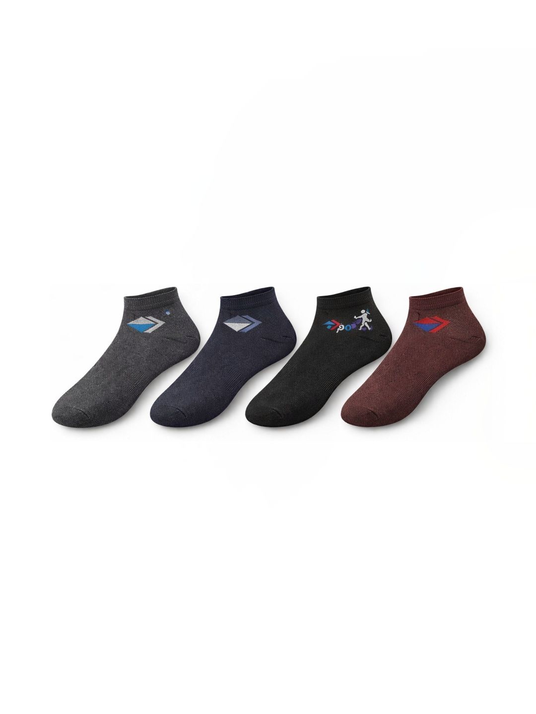 Blacktank Men Pack of 4 Cotton Patterned Ankle Length Socks