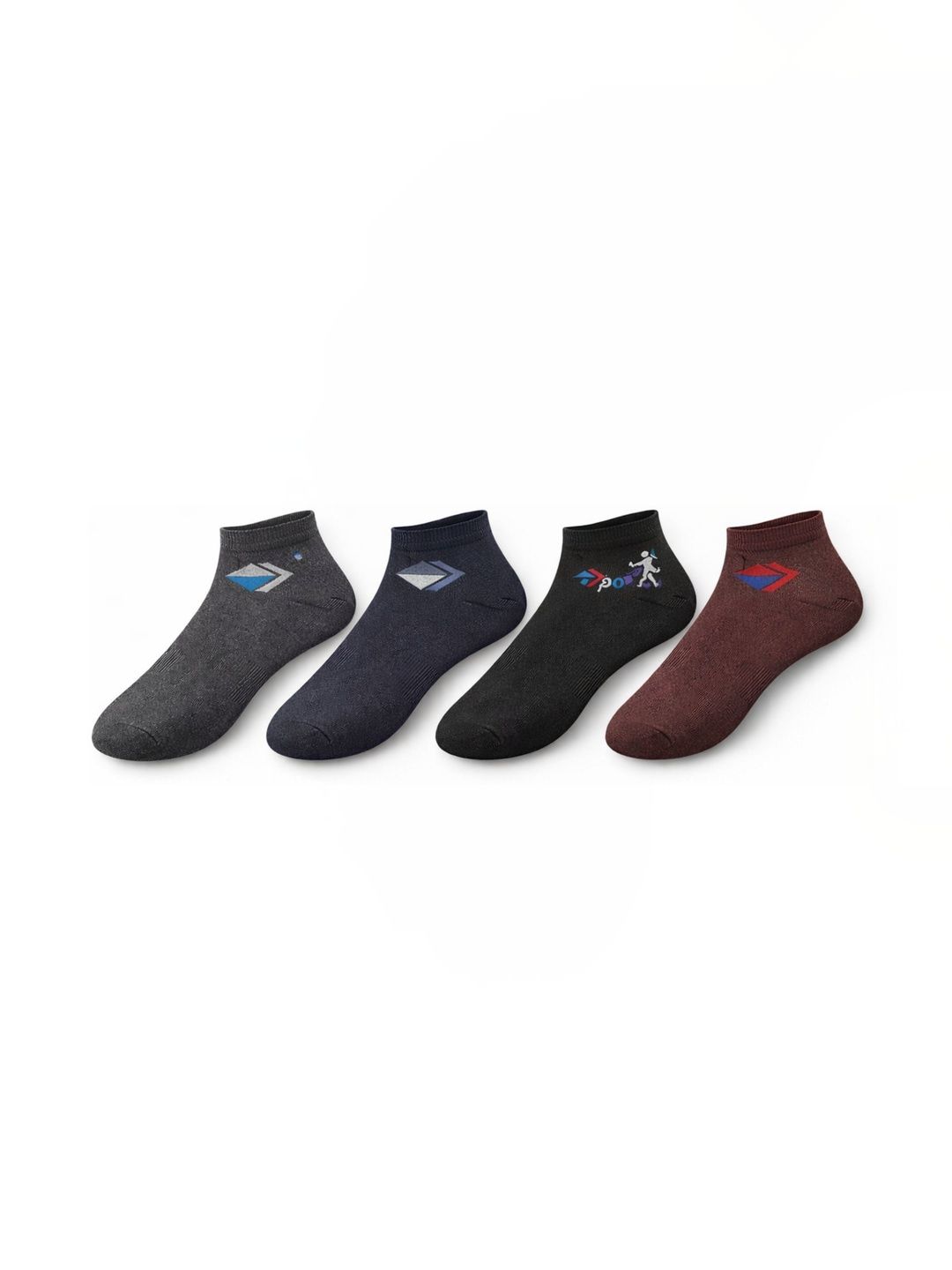 Blacktank Men Pack of 4 Cotton Patterned Ankle Length Socks