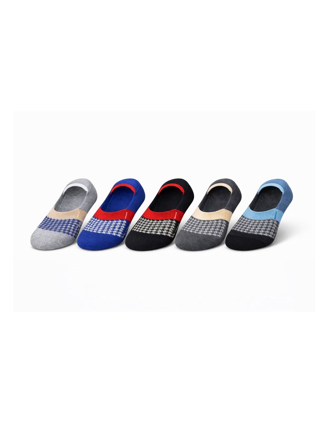 Blacktank Men Pack of 5 Cotton Patterned Shoe Liners Socks