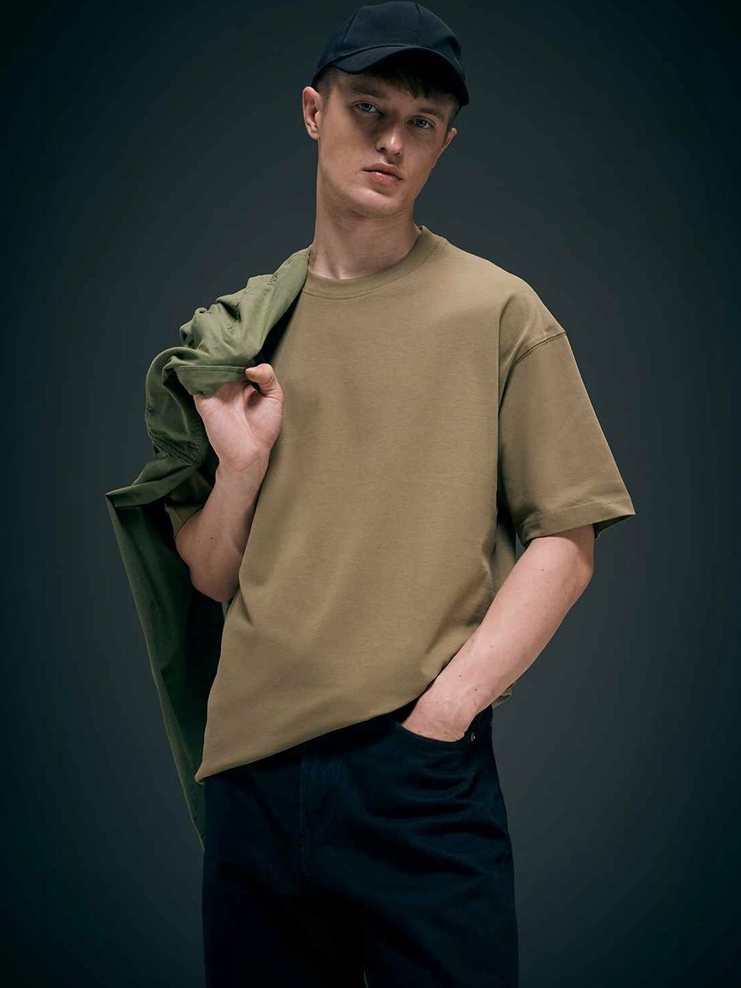 MAXZONE Men Drop-Shoulder Sleeves T-shirt