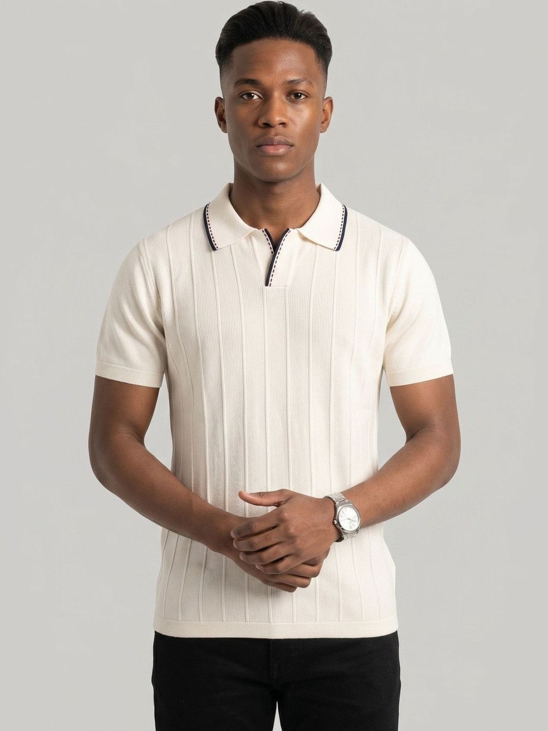 ULUPZ Men Polo Collar T-shirt