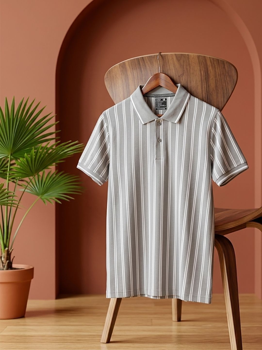 TRIUS Men Striped Polo Collar T-shirt