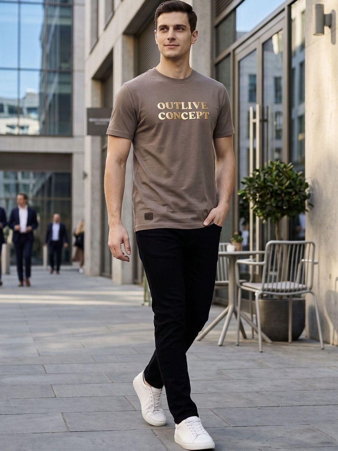 Mast & Harbour Men Typography Printed T-shirt
