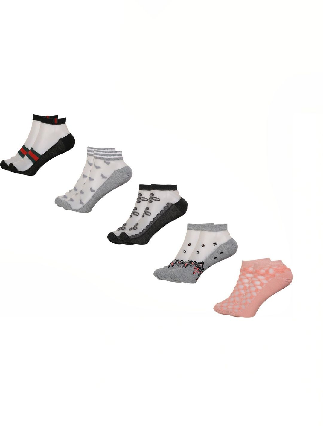 Blacktank Men Pack of 5 Cotton Patterned Ankle Length Socks