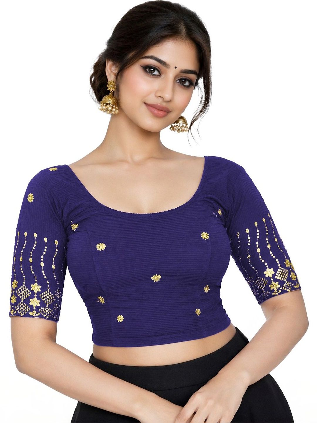 Arya Creation Arya Creation Women Embroidered Zari Saree Blouse