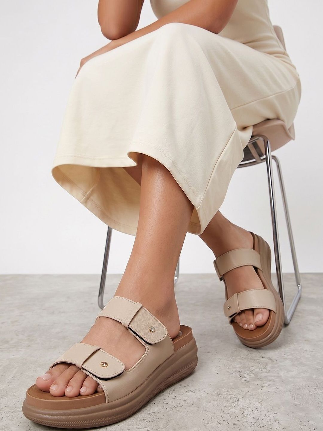 SIRDENILL Women Open Toe Flats with Bows