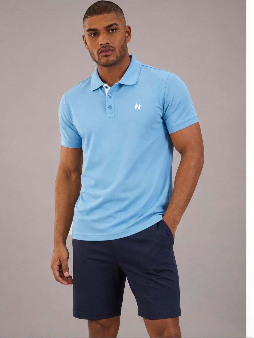 HUMAN SPIRIT Men Brand Logo Polo Collar T-shirt