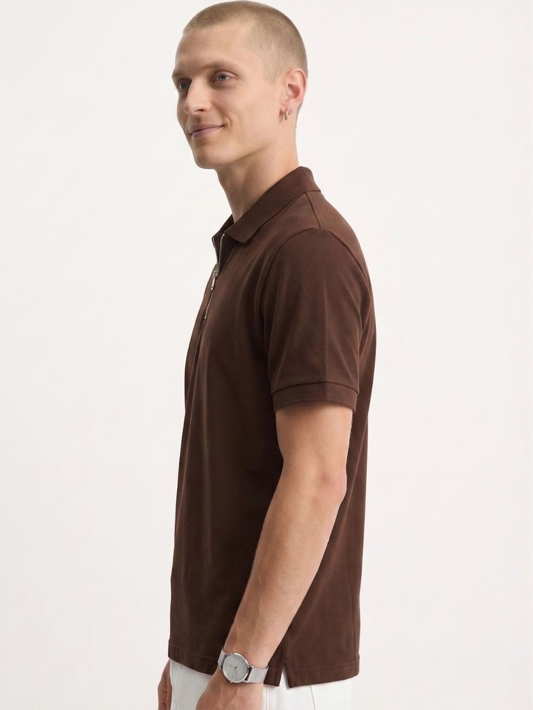 YONGE Men Polo Collar T-shirt