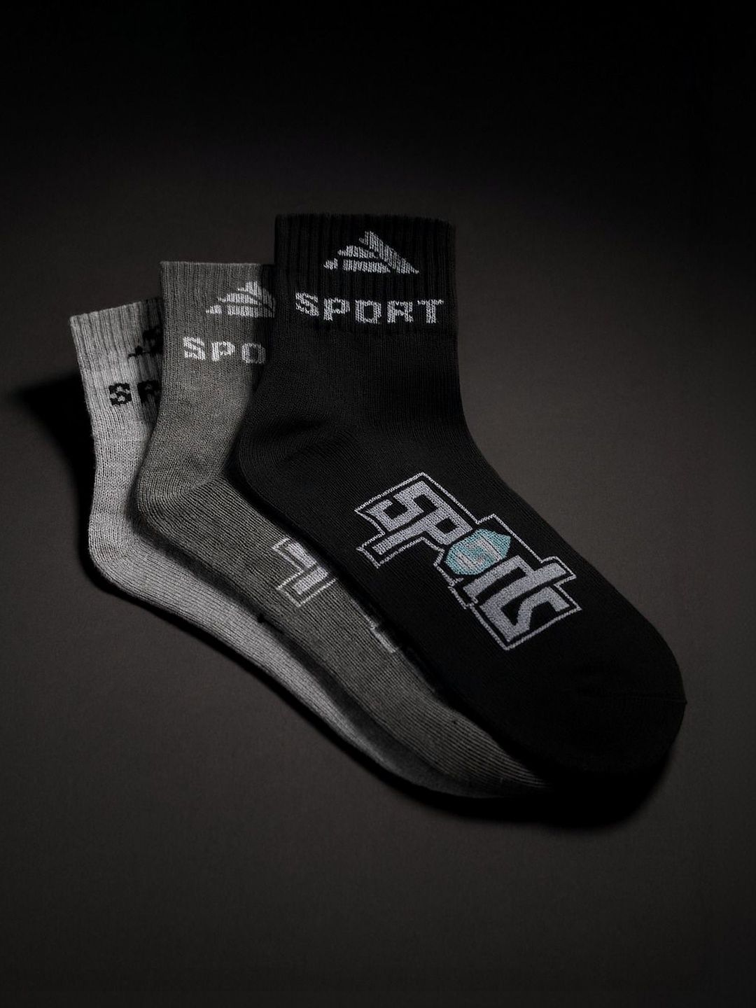 Blacktank Men Pack of 3 Cotton Patterned Above Ankle Socks