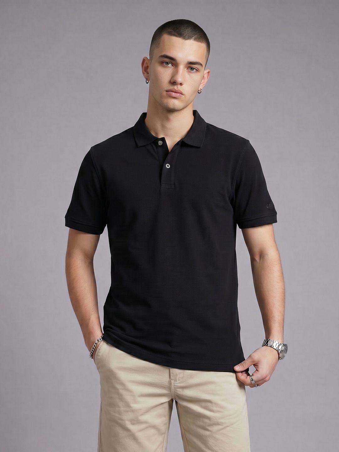 Drop Zero by Glitchez Polo Collar T-shirt