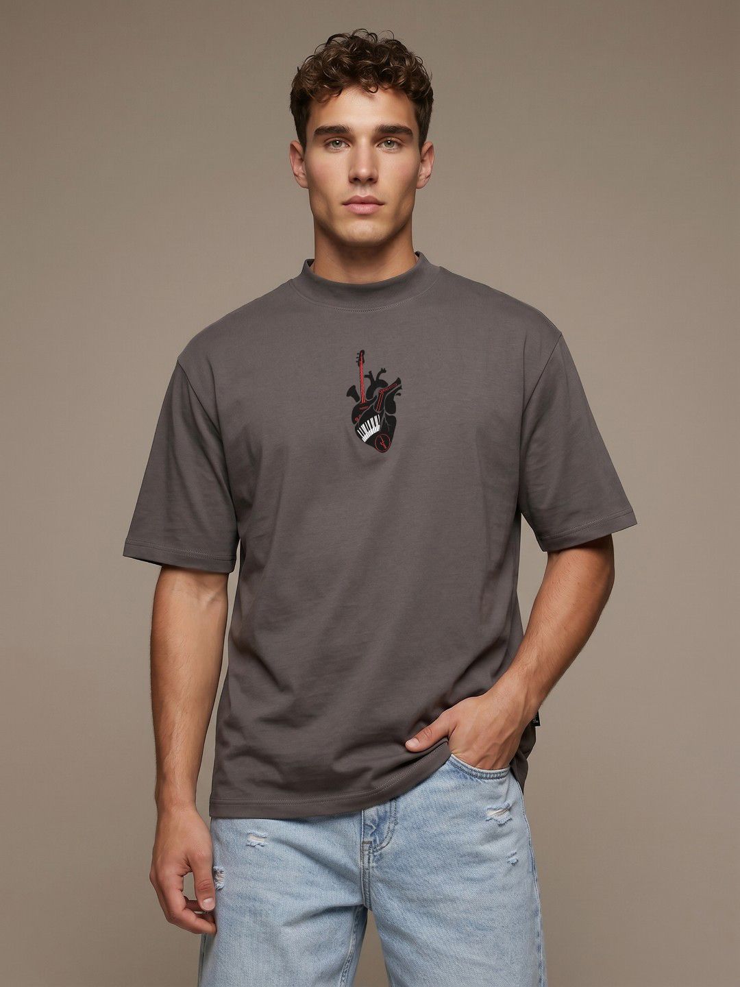 glitchez Typography Printed Relaxed Fit T-shirt