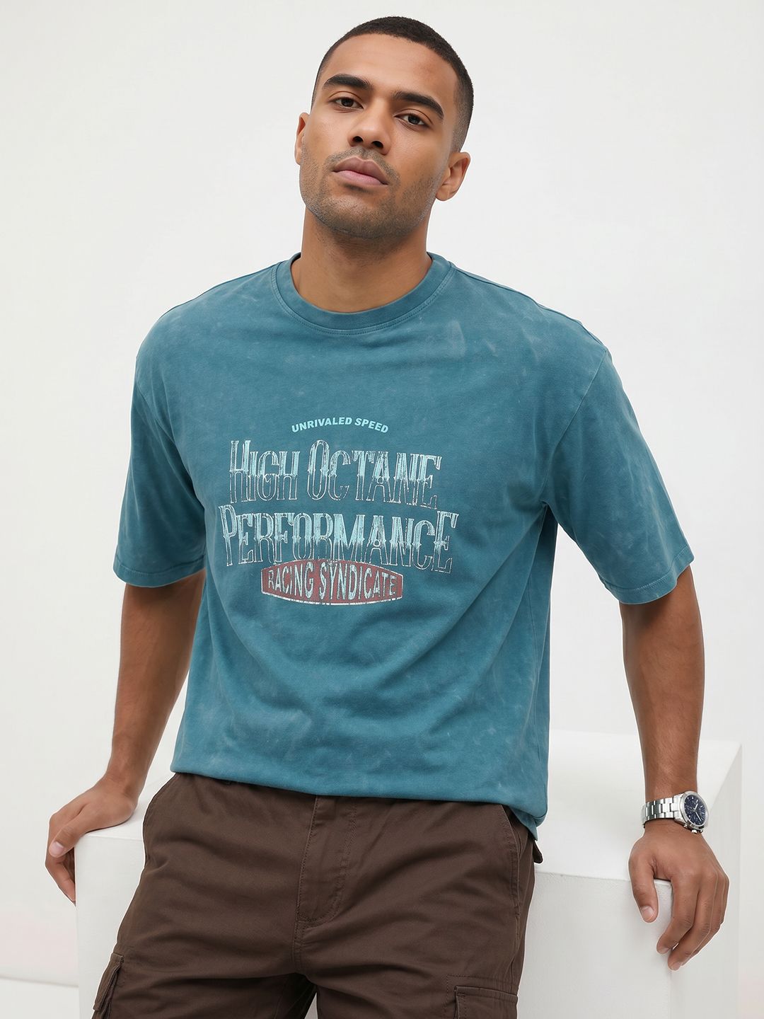 The Roadster Life Co. Typography Printed T-Shirt