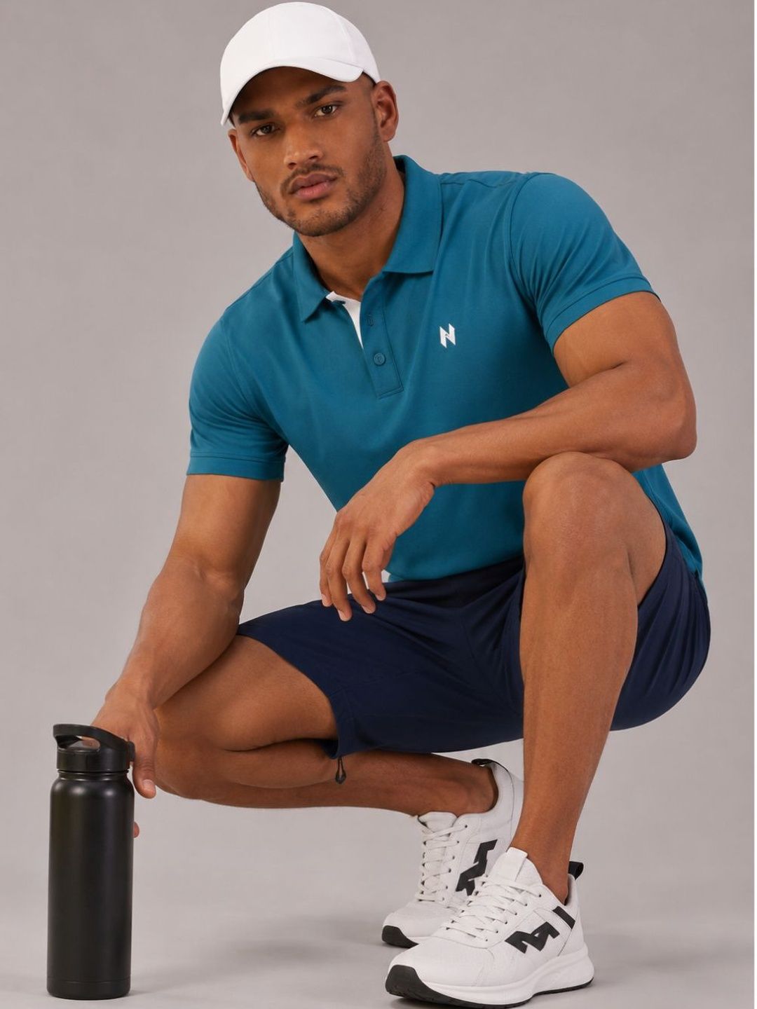 HUMAN SPIRIT Men Brand Logo Polo Collar T-shirt
